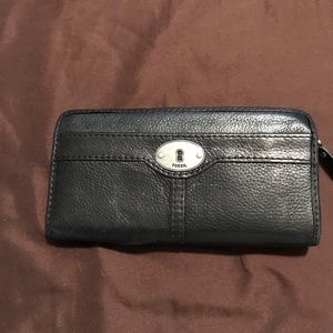 Fossil Black Leather Bifold Wallet